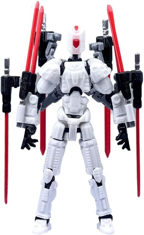 T13 Action Figure Set (Assembly Completed)，3D Printed Multi-Jointed, Desktop Decorations for Game Lovers Toys,5.5Inch (White)