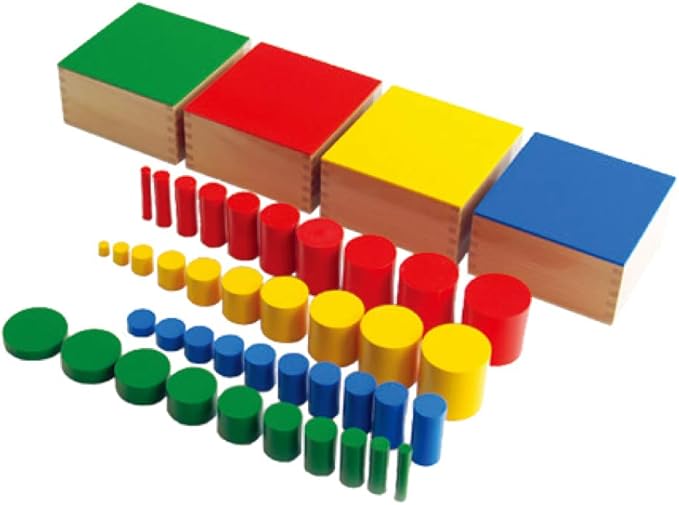 MONTESSORI OUTLET Knobless Cylinders (Set of 4) for 3-6 Years Montessori Education at School and Home