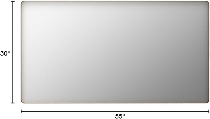 LOAAO 55"X30" Gold Bathroom Mirror | Rounded Rectangle, Brushed Gold Frame, Wall-Mounted, Anti-Rust, Tempered Glass, Hangs Horizontally or Vertically