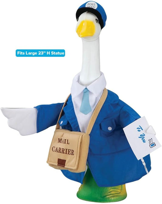 Fox Valley Traders Gaggleville Postal Carrier Goose Outfit, Fits Large 23" H Statue