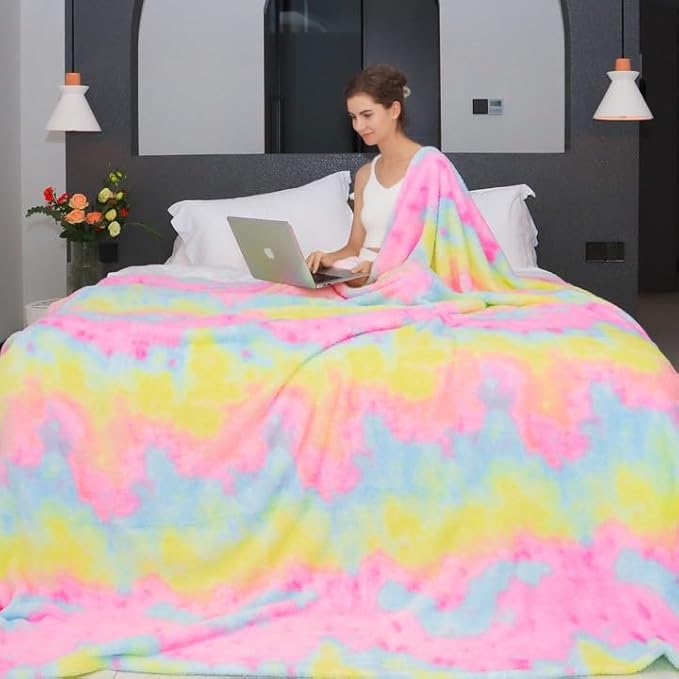 MUGD Lightweight Blanket Fleece Big Blanket Fuzzy Throw Blanket for Bed Queen Size