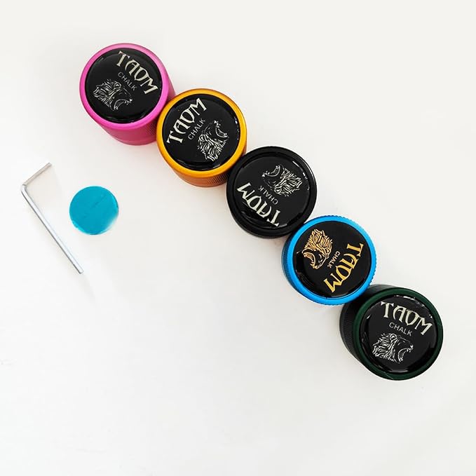 TAOM Pool Chalk Holder Round Shaped Practical Tool Billiards Accessories Magnetic Mini Chalk Tip Case Container Round Box Billiards