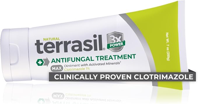 terrasil Clotrimazole Antifungal Cream, Relief for Fungal Yeast Infection, Athletes Foot Treatment, Jock Itch Ringworm, Men & Women, Natural Ingredients, Anti Fungal Cream for Skin and Feet (7oz)
