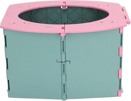 KIMISS Foldable Portable Toddler Potty - Travel & Camping Baby Toilet for Easy on Long Drives (Green Pink)