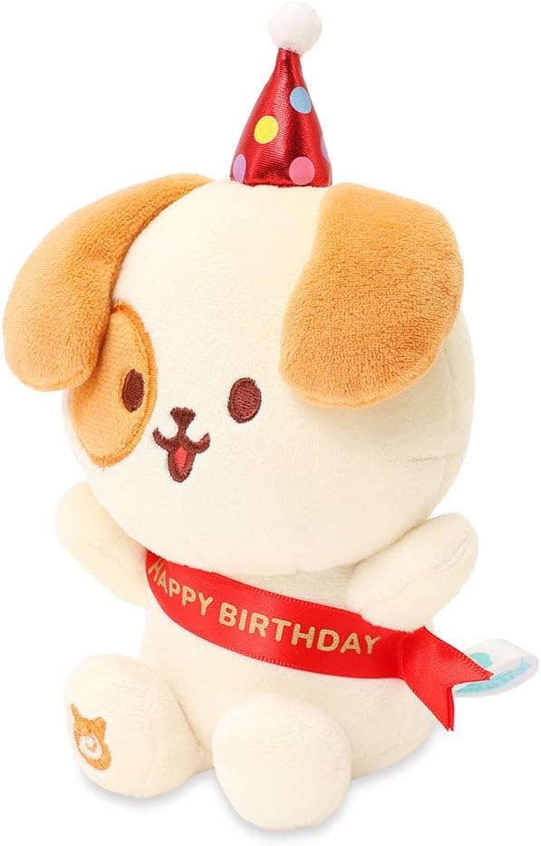 Anirollz Happy Birthday Puppiroll Plush – Soft & Cuddly Stuffed Dog, Cute Collectible Gift for Plush Lovers, 6” Small & Huggable