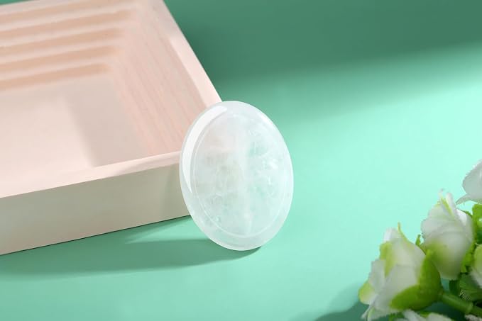 Thumb Worry Stone Clear Quartz Crystals Oval Tiny Fidget Healing Crystal Natural Meditation Accessories Stress Relief Gifts Reiki Palm Small Trinkets Pocket Anxiety Relief Items for Women Men