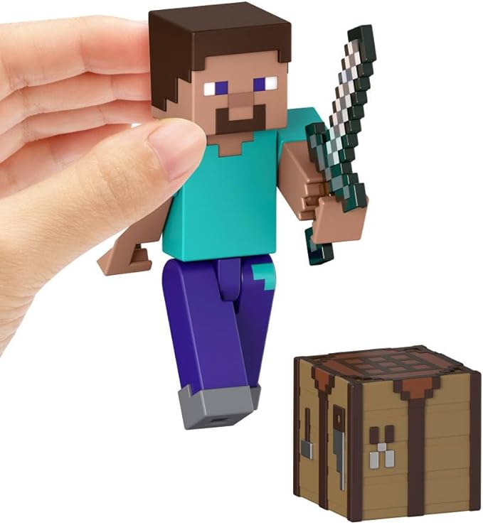 Mattel Minecraft Action Figure & Accessories 2-Pack with Steve in 3.25-inch Scale, Collectible Toy Set
