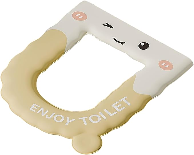 Thick Toilet Seat Cover, Kids Toilet Seat Covers For Bathroom, Waterproof Washable Eva Toilet Cushion Seat Warmer, Soft Close Toilet Seat Cushion For Seniors, Pressure & Pain Relief Comfort (Yellow)