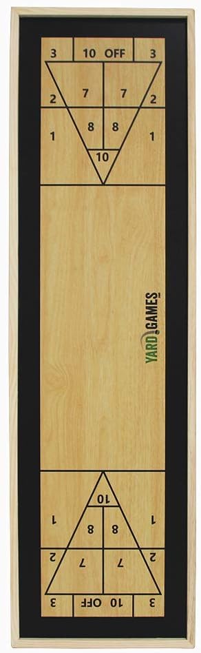 Yard Games Curling and Shuffleboard 2 in 1 Table Top Game with 8 Rolling Discs