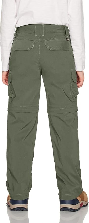 CQR Kids Youth Hiking Cargo Pants, UPF 50+ Quick Dry Convertible Zip Off Pants, Outdoor Camping Pants