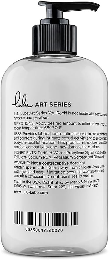 Personal Lubricant. Lulu Lube Natural Water-Based Lubes for Men and Women. (3 x 8oz)