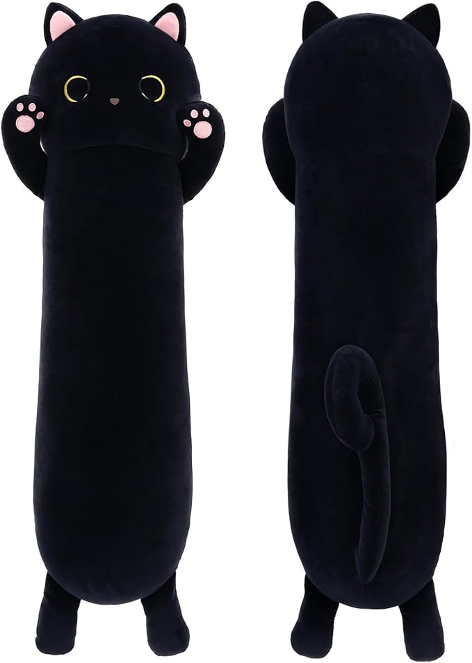 MorisMos 43” Long Cat Body Pillow, Large Cartoon Cat Stuffed Animal Plush Toy Big Throw Pillow Soft Hugging for Kids Adults Girlfriend, for Special Day