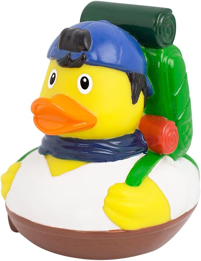 3 Inch Backpacker Hiker Rubber Duck Bath Toy, Collectable, Fun for All Ages, Auto Dash Decoration, Crusing Vacation Gift, Party Favors, Office, School, Home