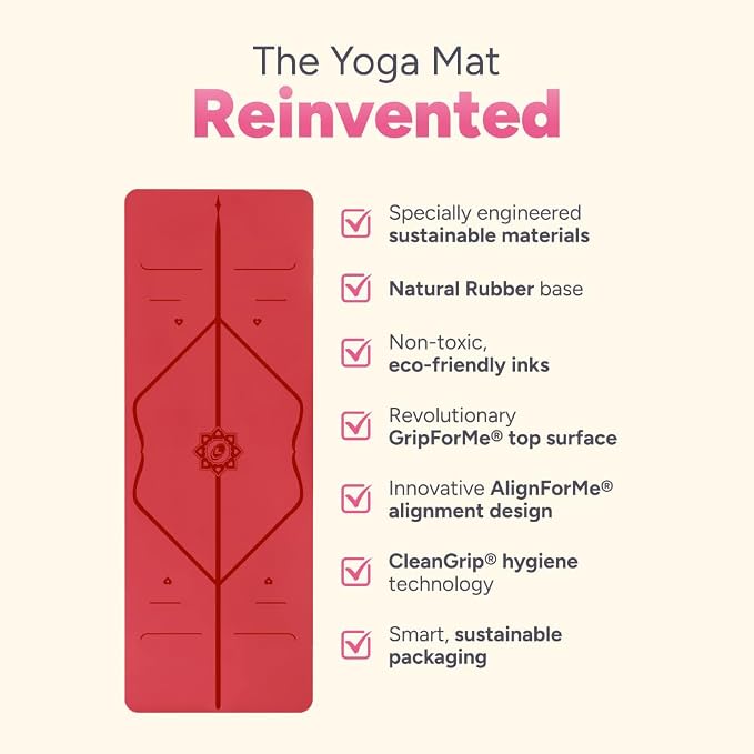 Liforme Travel Yoga mat – Patented Alignment System, Warrior-Like Grip, Non-Slip, Eco-Friendly, Ultra-Lightweight and Sweat Resistant, Made with Natural Rubber