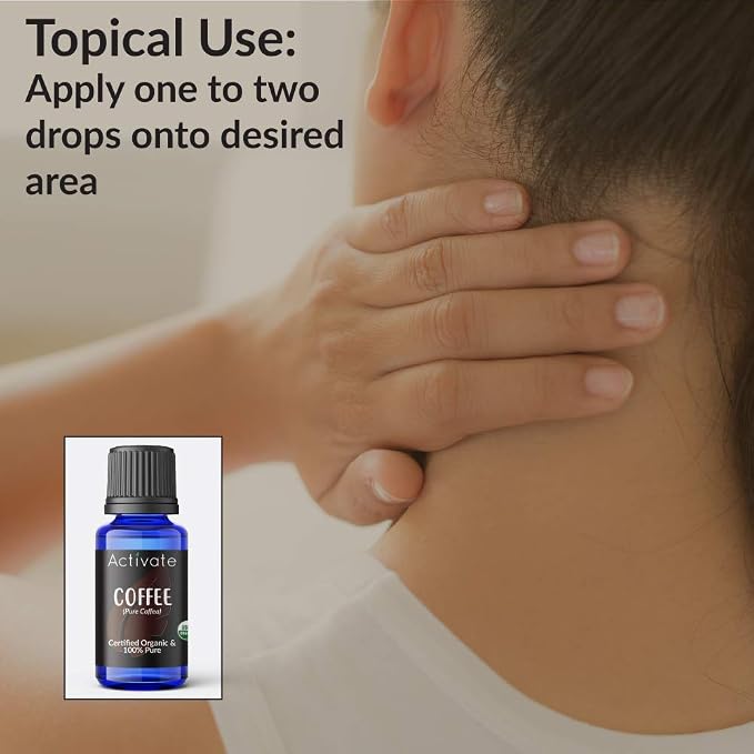 Activate Coffee Bean Organic Essential Oil 100% Pure, USDA Certified Organic, Premium Grade, Undiluted, Natural, Aromatherapy & Diffuser Use 10ml