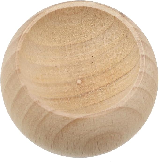 Wealrit 2 Pcs Small Round Wooden Essential Oil Diffusers, Egg-Shaped Beech Wood Diffusers for Essential Oils Wooden Aromatherapy Diffusers(Beech)