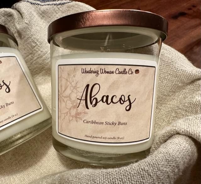 Wandering Woman Candle Company 8 oz Soy Wax Candle (Abacos: Caribbean Sticky Buns)