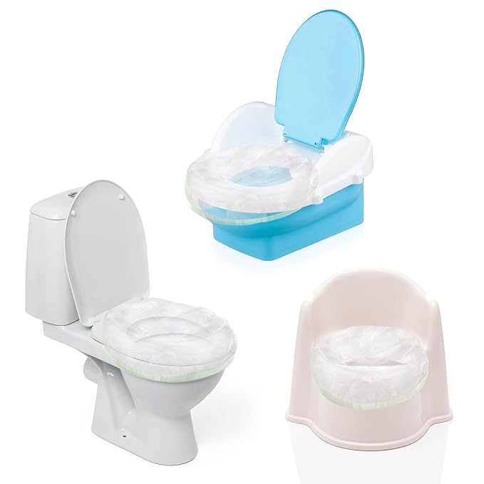 Tebery 200 Pack Portable Potty Chair Liners with Drawstring, Potty Bags Liners Disposable for Baby Toilet Potty Training Seat