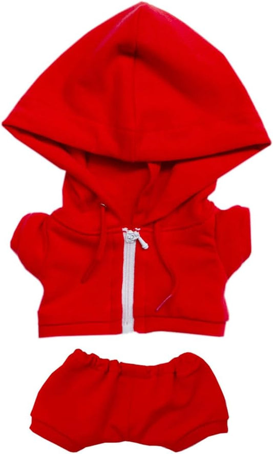 10cm 15cm 20cm Plush Doll Clothes Coat Pants Multi-Color Sportswear Sets Toys Dolls Accessories (Red, 10cm)