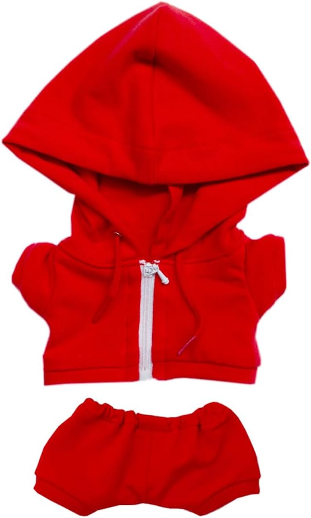 10cm 15cm 20cm Plush Doll Clothes Coat Pants Multi-Color Sportswear Sets Toys Dolls Accessories (Red, 20cm)