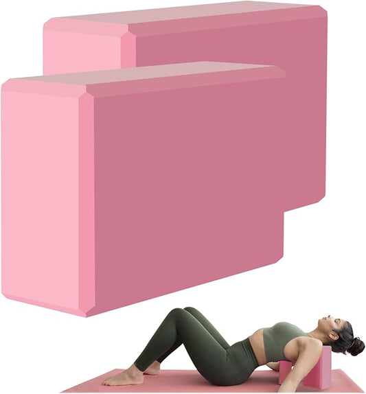 Yoga Block - Supportive Latex-Free Eva Foam - Soft Non-Slip Surface with Beveled Edges for Yoga, Pilates, Meditation - Yoga Accessories for Stability, Balance, Deepen Stretches