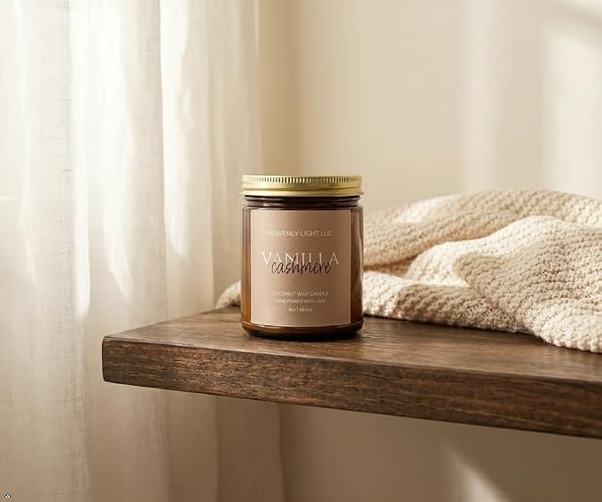 Vanilla Cashmere 100% Non-Toxic 9 oz Scented Soy Wax Candles