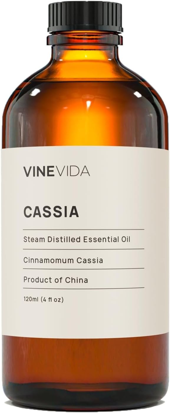 VINEVIDA Cassia Essential Oil 4 oz - Undiluted Candle Scent DIY Scents for Candlemaking Bulk Soap Making