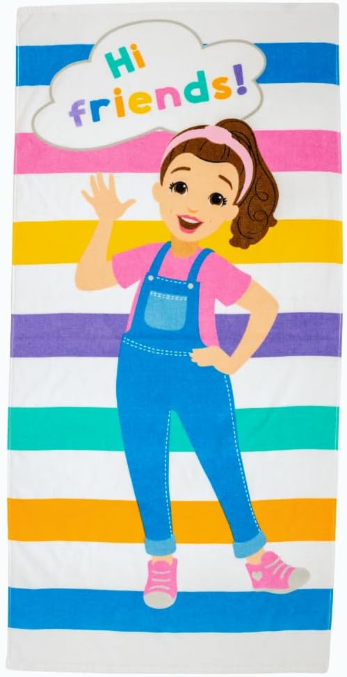 Ms. Rachel Kids Super Soft Cotton Bath/Pool/Beach Towel, 58 in x 28 in, (Officially Licensed Product) by Franco