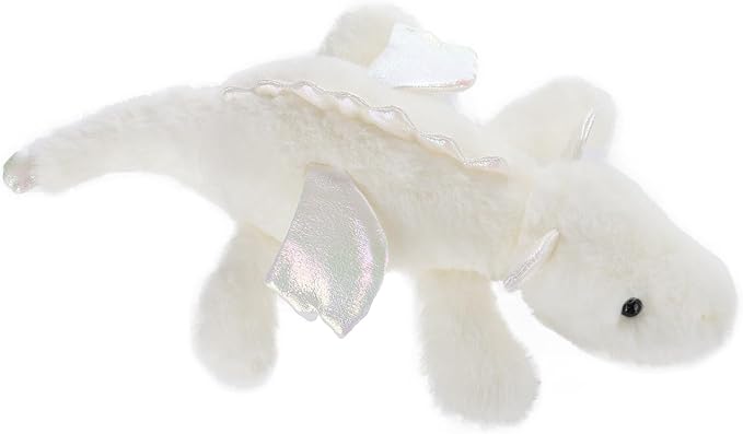 Apricot Lamb Lying Dragon Plush Stuffed Animals for Kids, Soft Cute Plush Toys for Baby Girl and Boy, Large Fluffy Lying Dragon White