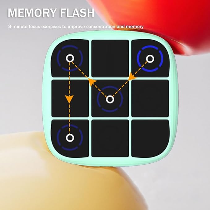 Tendry Tic Tac Toe Electronic Game - 3-in-1 Portable Travel Board Game for Kids & Adults, Handheld LED Puzzle Games for Family Fun, Educational Christmas Birthday Gifts for Ages 3+(Green)