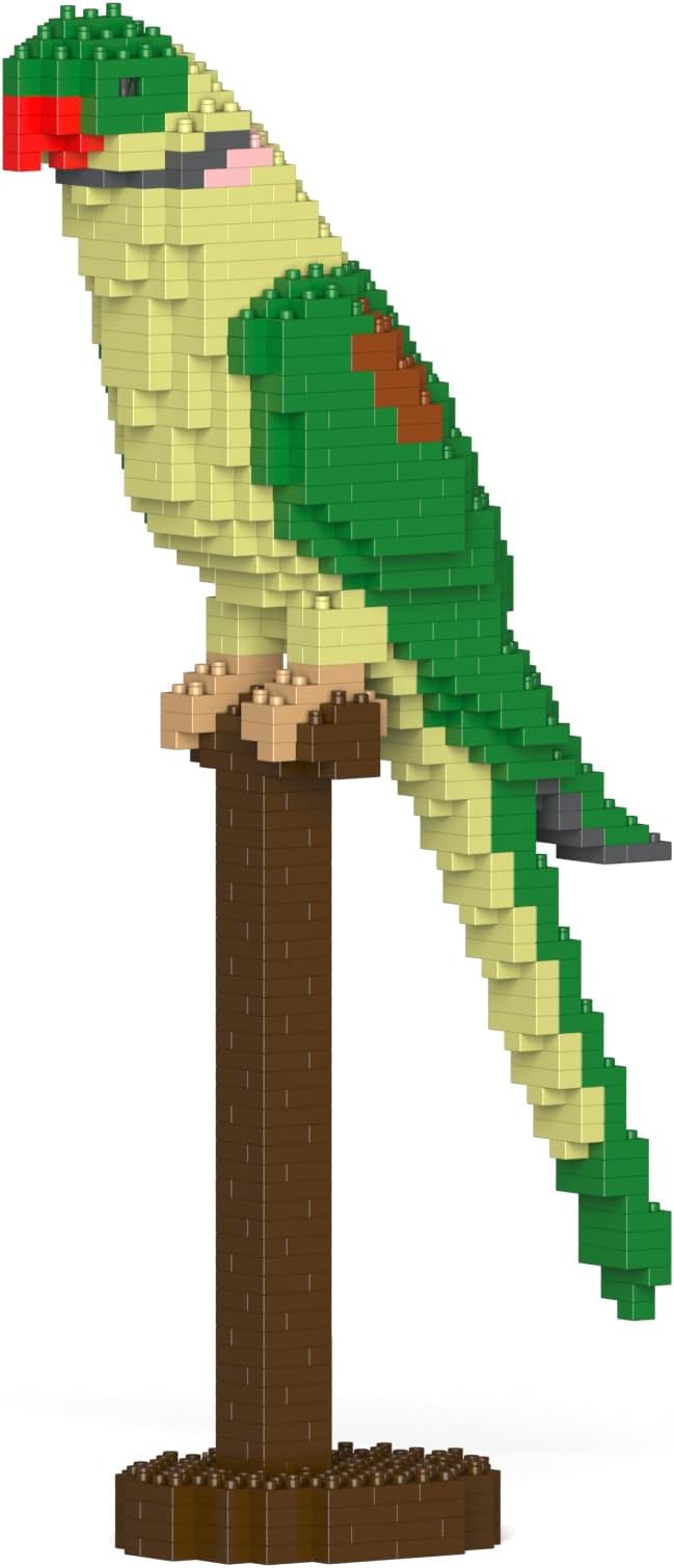 JEKCA Alexandrine Parrot 01S | Parrot Plastic Building Blocks | Age 14+