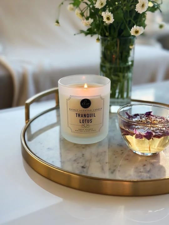 DW Home Tranquil Lotus Candle for Home, 9 oz, 8.8 oz Candle Jar, Up to 33H Burn Time, Luxury Scented Candle for Relaxation, Gifting, Home Decor