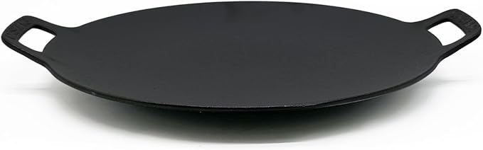 Brightalk 13-Inch Korean BBQ Grill Pan, Cast Iron Griddle for Indoor and Outdoor Stovetop Use