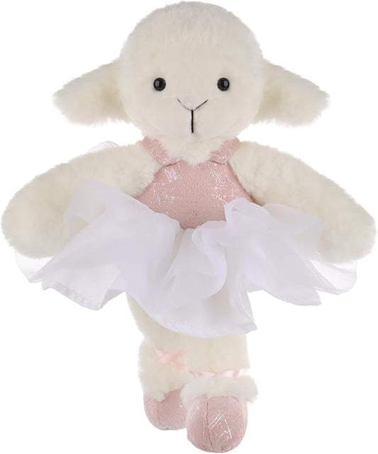 Apricot Lamb Ballet Lamb Plush Stuffed Animals for Kids, Soft Cute Sheep Plush Toys for Baby Girl and Boy, Fluffy Ballet Lamb White 6.7 Inches