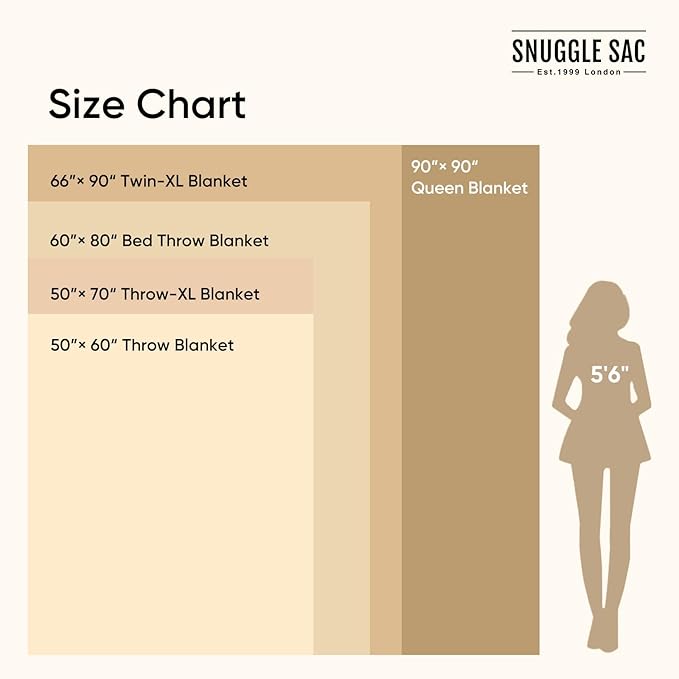 Snuggle Sac Queen Size Bedding Blankets, Super Soft Warm Oversized Bed Blankets Cozy Knit Fuzzy Blankets for Bed, Heather Beige, 90x90 inches