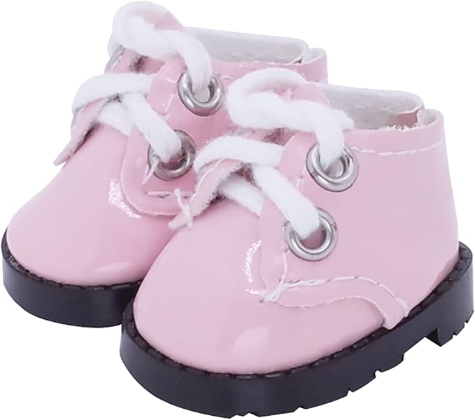 Etistta 17cm Doll Shoes for 17cm Doll Boots, 6.7 inch Doll Shoes Accessories (Pink)