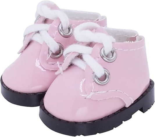 Etistta 17cm Doll Shoes for 17cm Doll Boots, 6.7 inch Doll Shoes Accessories (Pink)