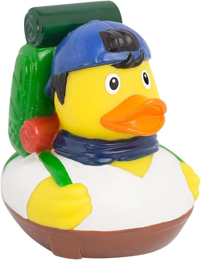 3 Inch Backpacker Hiker Rubber Duck Bath Toy, Collectable, Fun for All Ages, Auto Dash Decoration, Crusing Vacation Gift, Party Favors, Office, School, Home