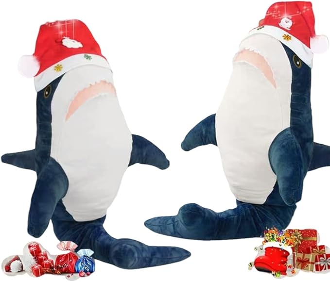 39.5-inch Plush Shark Toy Pillow, Giant Shark Stuffed Animal,Soft Shark Cushion Pillow Shark Plush Pillows,Chubby Stuffed Shark Toy - Children s Boys and Girls Room Decoration Bedtime Gift (Blue)
