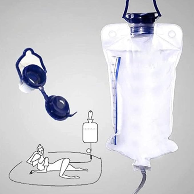 Reusable Enema Bag Kit, Enemas for Colon Cleanse for Women and Men, 1200ML Douche Bag Body Detox -Including 1.8M Silicone Hose and 10 Soft Replacement Colon Tubes
