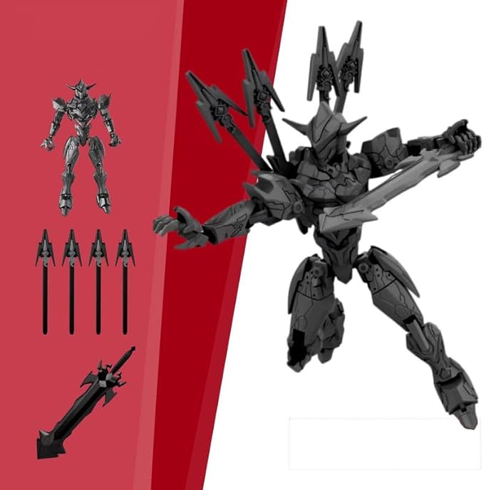 Fully Assembled T13 3D Printed Action Figure with Movable Joints & Interchangeable Weapons - 3D Printed Collectible Toy Ready-to-Play for Boys and Girls (Black)