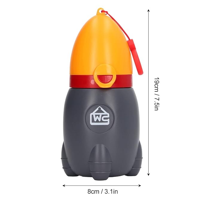 SUNGOOYUE Portable Baby Urinal Leak Proof Travel Potty PP TPE Silicone Triple Seal 19 X 8cm Emergency Car Toilet for Boys Toddler Potty Training Road Trips Outdoor Use (Vibrant Orange)