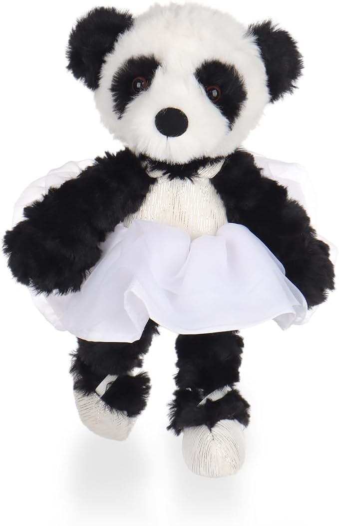 Apricot Lamb Ballet Panda Stuffed Animals for Kids, Soft Cute Plush Toys for Baby Girl and Boy, 7 Inches