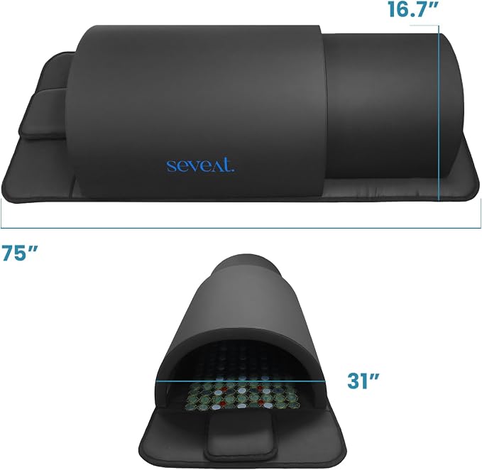 Portable Infrared Sauna Dome | 1300W Power | Near-Zero EMF | Full-Body Dry Sauna with Therapeutic Jade Stones | Home Wellness & Relaxation (Black)