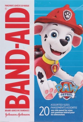 Band-Aid Adhesive Bandages, 20 ct (Pack of 2) | Nickelodeon PAW Patrol | First Aid | Assorted