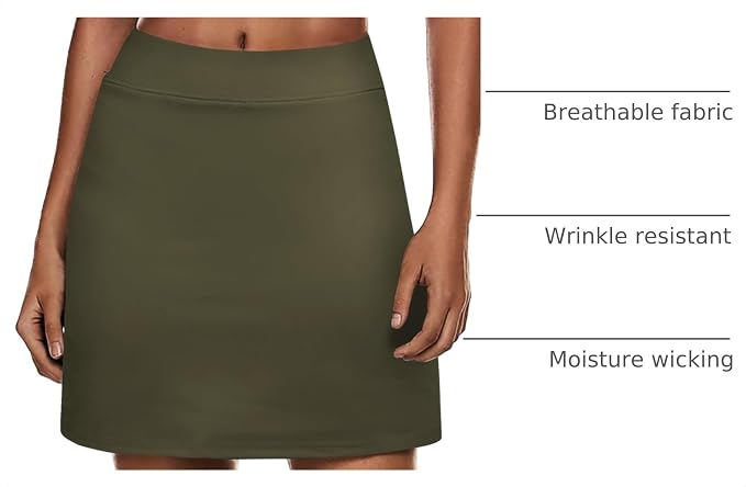 Ekouaer Women's Active Performance Skort Lightweight Skirt for Golf Tennis | Built-in Shorts, A Line, High Waisted, Tummy Control, Pickleball, Running, Workout, Sports, Skorts for Woman
