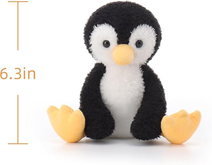 Apricot Lamb Velvet Penguin Stuffed Animals for Kids, Soft Cute Plush Toys for Baby Girl and Boy, 6.3 Inches