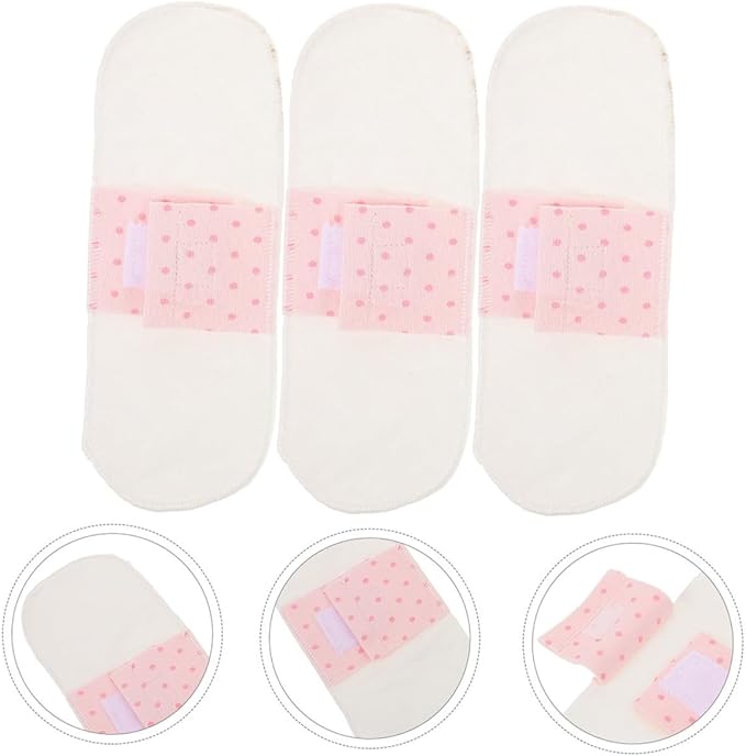 FRCOLOR 5pcs Reusable Washable Cotton Menstrual Pads Lightweight Absorbent Panty Liners for Postpartum and Daily Use Soft Breathable Skin-Friendly Fabric