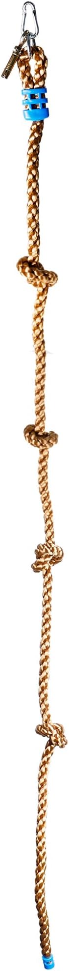 Climbing Rope for Kids, 8.2 FT Long with 4 Knotted Steps, Playground Accessories, Rope Swing for Obstacle Course, Treehouse Swingset Accessories Training for Kids Outdoor（Brown）