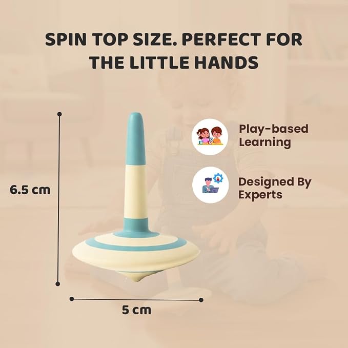 Wooden Spinning Tops for Kids, 3 Pack Handmade Painted Spin Top Toys | Educational Kindergarten Toys | Kids Party Favors, Goodie Bag Stuffers, Return Gifts, Pinata Fillers, Classroom Prizes for Kids
